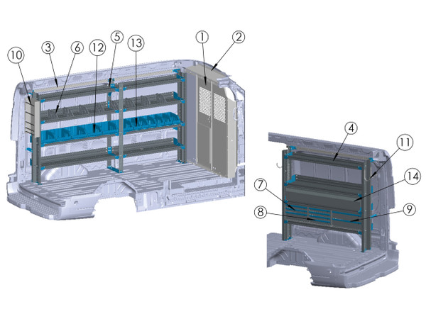 Adrian ELE-FT-MR148 Electrical Package, Ford Transit, Mid Roof, 148" WB
