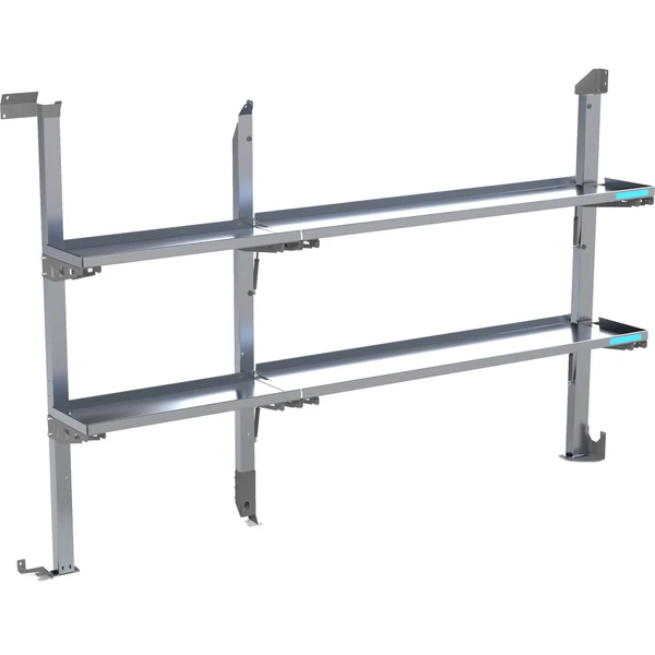 Adrian FS20BD4PS Passenger Side Folding Shelf, 20" Depth, BrightDrop 400 PS, silver in color.