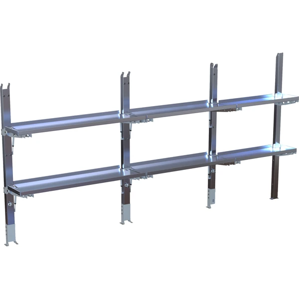Adrian FS20BD6DS Driver Side Folding Shelf, 20" Depth, BrightDrop 600 tray accessory, metal shelf.