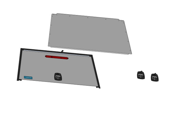 Adrian TCK54HM23W Truck Cap Closure Kit w/ Hatch Door & Mechanical Locks, 23" Top