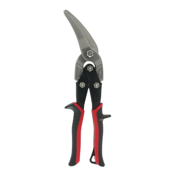 Malco Tool AV63 Left Offset Metal Cutting Snip with efficient cutting, red grip, 2-1/4″ cut length.