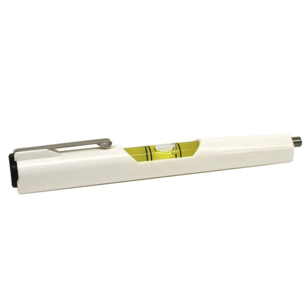 Malco L5 5" Pocket Level, a handy tool by Malco Tool, white with yellow accents.
