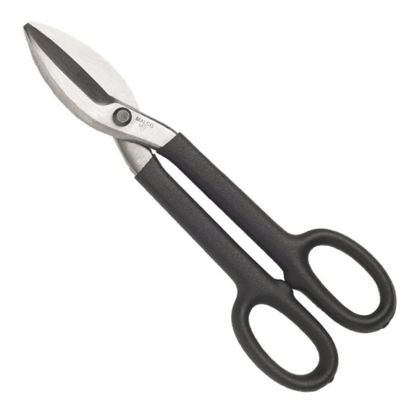 Malco M15 Forged Steel Snips with black handles and silver blades, by Malco Tool brand.