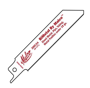 Malco 3MC24 Reciprocating Saw Blade Bimetal, 4L 24T / 5 pack