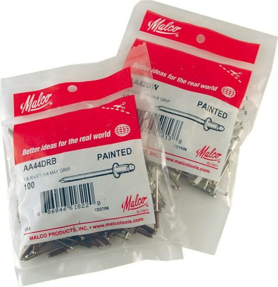 Malco Tool AA42DCC Painted Rivets with Aluminum Rivet and Mandrel