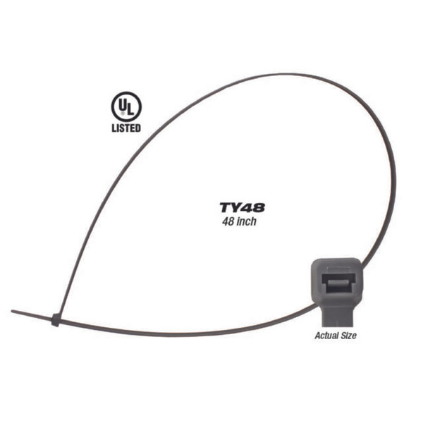 Malco TY48 Strap, 48" Nylon HVAC strapping by Malco Tool, black color.