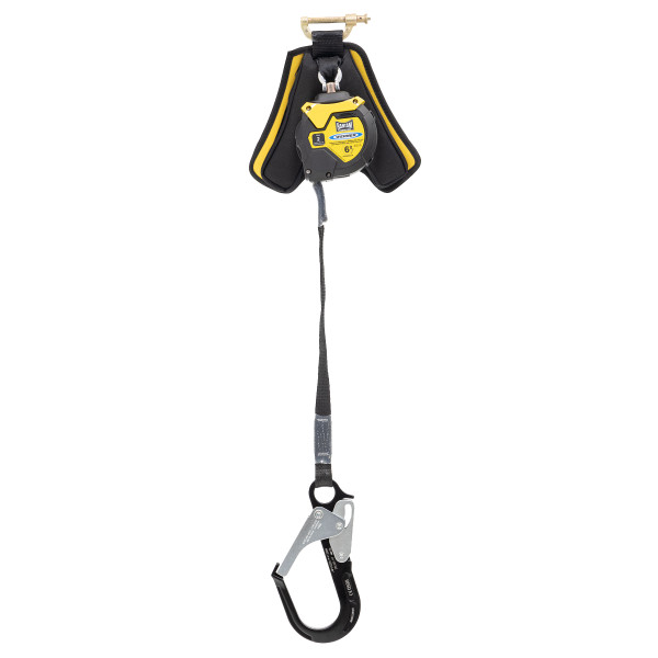 Werner Fall Protection R430006LE-R 6ft Bantam Web Self-Retracting Lifeline with aluminum rebar hook.