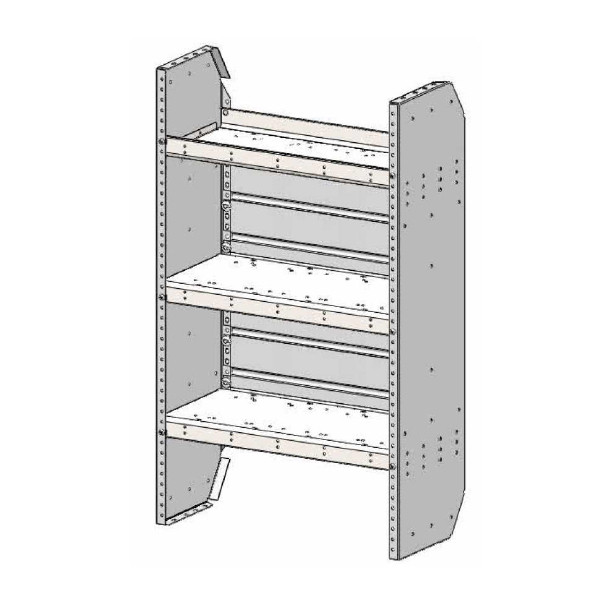 Adrian Steel #AD1232TC14 Adjustable 3-Shelf Unit, 32w x 44h x 12d, Gray