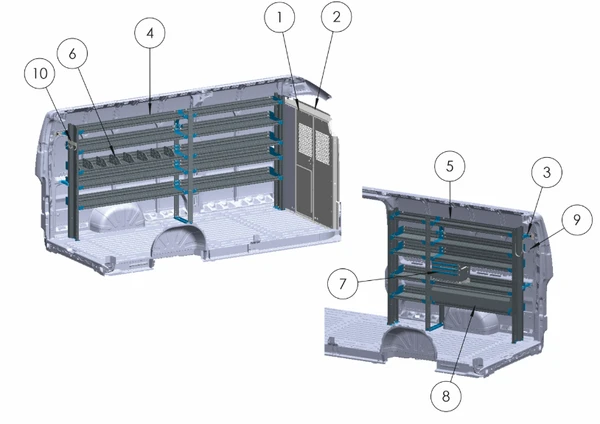 Adrian GEN-PMHR159XB General Service Package for Ram ProMaster High Roof 159EWB, Ram ProMaster accessories.