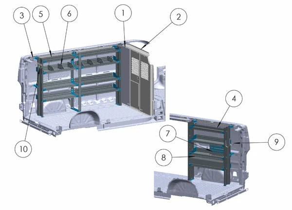 Adrian GEN-PMLR136B service package for Ram ProMaster, Low Roof, 136WB, General Service Package components.