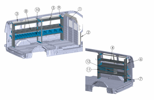 Adrian PLUM-FTLR148B Plumbing Package, Transit Low Roof 148WB