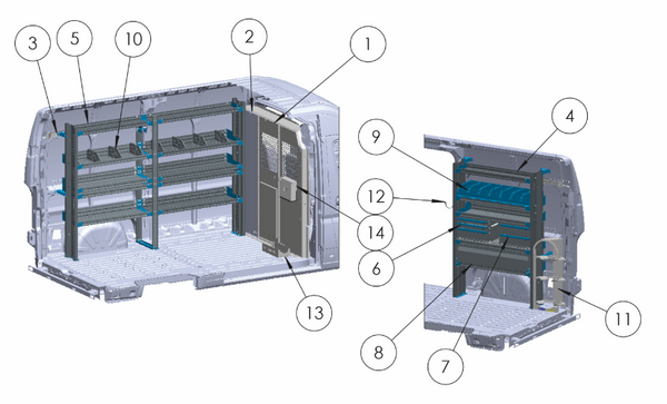Adrian HVAC-PMHR136B HVAC Package. ProMaster High Roof 136WB