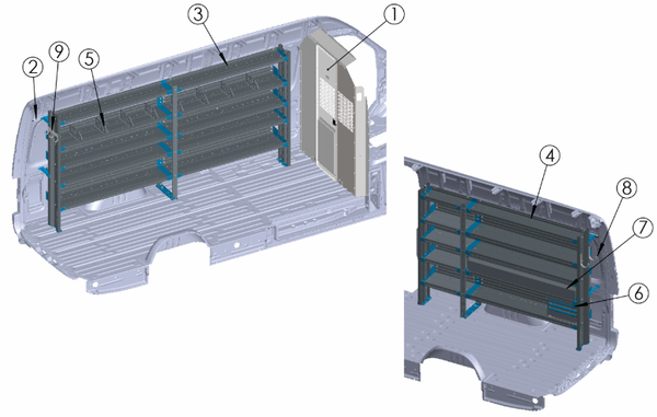 Adrian GEN-SPHR170B Sprinter High Roof work van accessories, General Service Package by Adrian.
