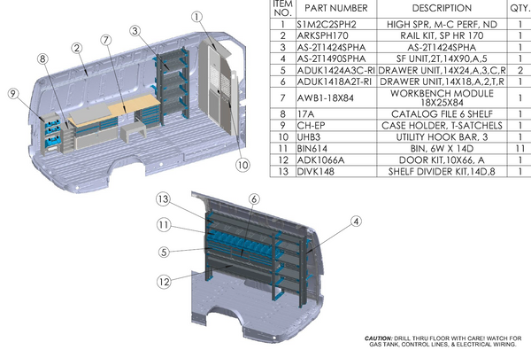 Adrian LOCK-SPHR170 Locksmith Package / Mercedes Sprinter High Roof 170WB
