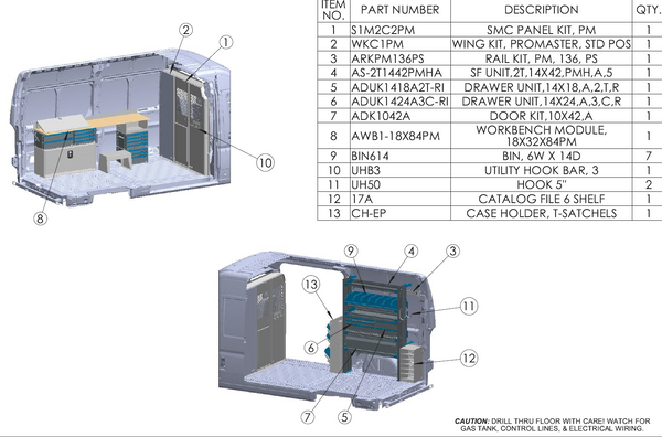 Adrian LOCK-PMHR136 Locksmith Package / RAM ProMaster High Roof 136WB