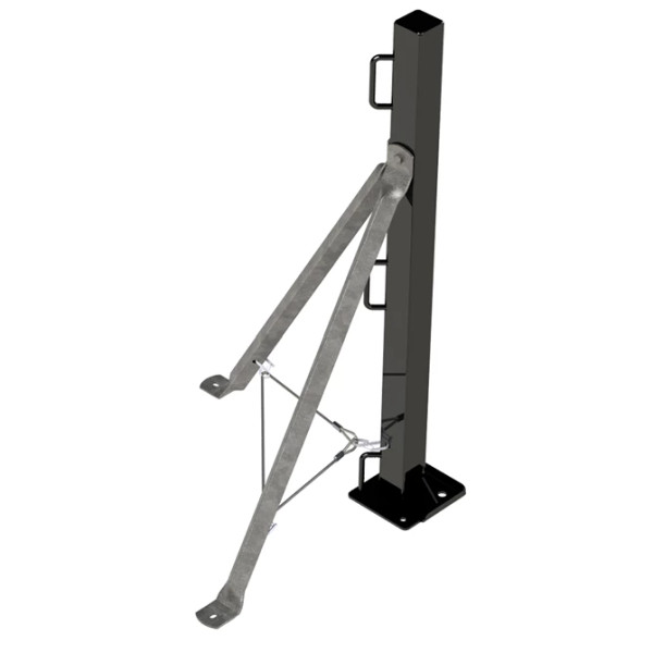 Tie Down Engineering WebRail Balcony Post, Tie Down 73075, metal bracket, grey color, sturdy design.