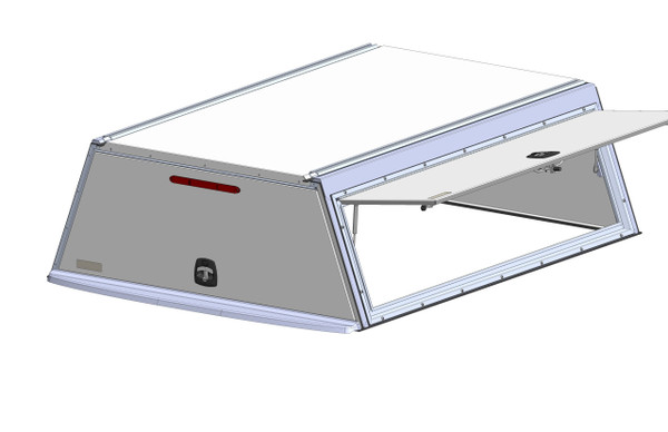 Adrian TFKFDT296HE26W Adrian 26" Truck Cap, Ford F-250/350 8' Bed, White / with E-Locks