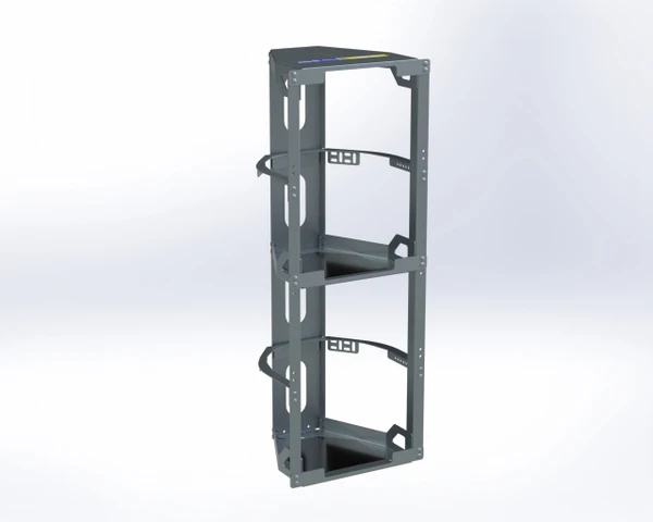 Adrian 250VTR Vertical Tank Rack, 2x 50lb, tank organization rack, gray color, Adrian brand.