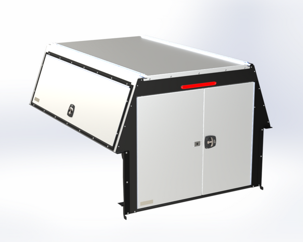 Adrian TFKGMT280KM26W Truck Cap, 26"H Barn Door w/ Mechanical Locks, GM 2500 6.75' Bed, Digital Camera