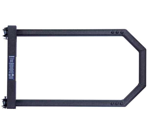 Tie Down Engineering black ladder walk-through gate assembly, 72942 model, in a rectangular shape.