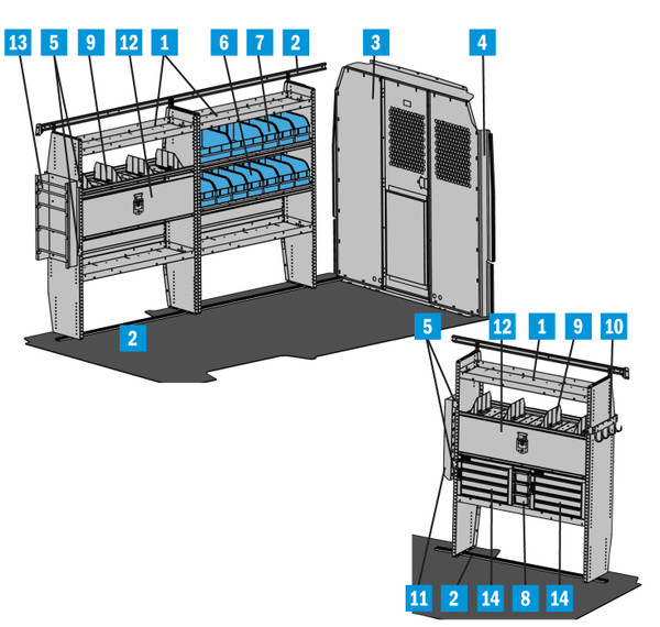 Adrian Steel 5181  - Electrical Starter Package, Gray, ProMaster, 136"