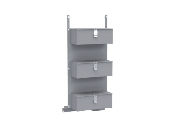 Holman 40114 Tray Organizer, 12" W, gray color, three storage drawers by Holman brand.