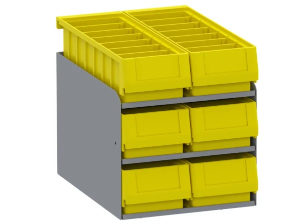 Holman 40341 Small Parts Bins (40331) In Steel Shelf Cabinet - 6 Bins