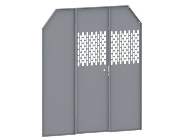 Holman 40660 Partition - Perforated, gray, transit mid/high roof, Sprinter high roof, by Holman.