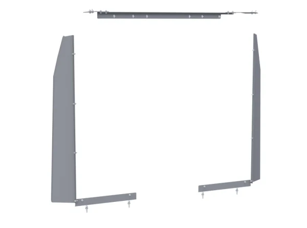Holman 406GM Partition Wing Kit, gray color, by Holman, GM vehicle partition kit components shown.