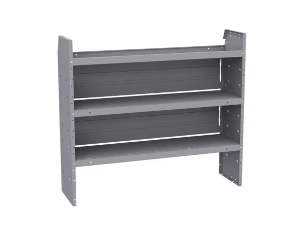 Holman 48520 Shelf Unit, 52"W x 46"H x 14"D, gray metal storage shelf by Holman.