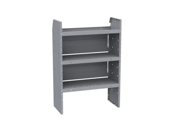 Holman 48320 Shelf Unit, 32"W x 46"H x 14"D, by Holman, three shelves, gray color.