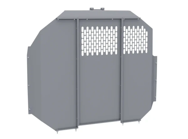 Holman 406TLF-P Partition, Perforated Fleet, Transit Low Roof, gray, no pass through door.