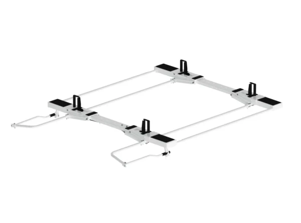 Holman 4A95L Drop Down HD Aluminum Ladder Rack - Double - Preassembled - Low Roof Transit & NV, GM