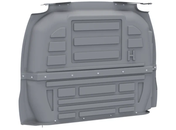 Holman 40691GM Composite Partition for GMC Savana/Chevy Express by Holman grey color vehicle part.