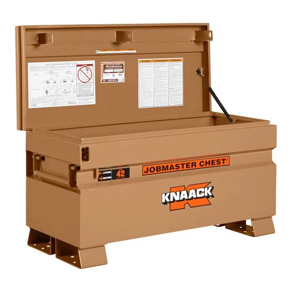Knaack Jobmaster Chest, 9 cu ft, Durable Tool Box with lock, Model 42-KL in brown.