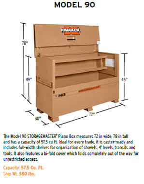 Knaack Model 90-KL STORAGEMASTER Piano Box, 57.5 cu ft w/Lock