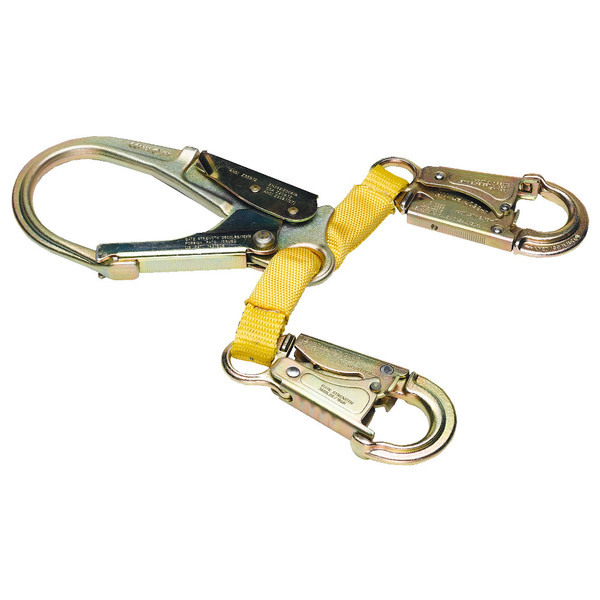 Werner Fall Protection C111102 Positioning Lanyards, yellow, with metal clips and connectors, Werner brand safety gear.