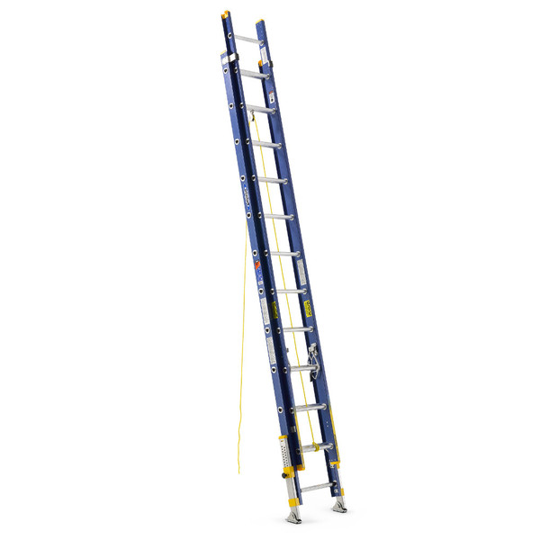 Werner D8200-2EQ Series Equalizer Fiberglass Extension Ladder 300 lb Rated