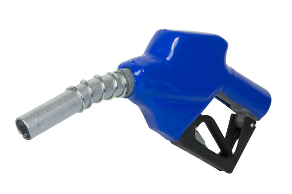 Fill-Rite blue 1" Diesel Pump Nozzle, Arctic Nozzle, FRNA100DAU00 model, diesel fuel dispenser nozzle.