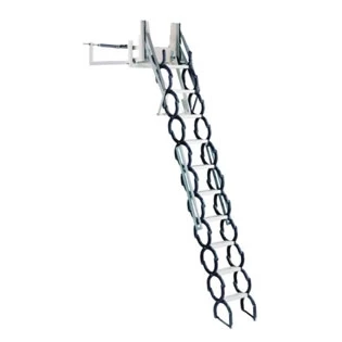 Rainbow Attic Stair WA2648-112 steel loft ladder with chains, silver color, from Rainbow Wall Access.