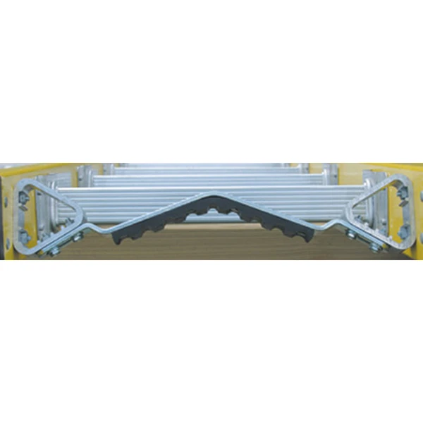 Werner Padded Fixed V-Rung Kits, 71-1, aluminum ladder with yellow accents and black base.