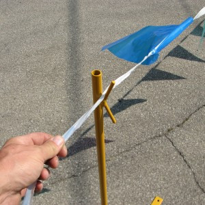 Acro Lightweight X Warning-line System by Acro, portable warning flags, blue and yellow safety marker.