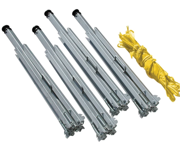 Tie Down Engineering Tie Down 65002 Warning Line System with 4 support legs and yellow pennants.
