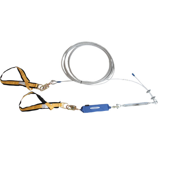 Werner L1030XX 2-Man Cable Horizontal Lifeline System with Cross-Arm Strap Anchors