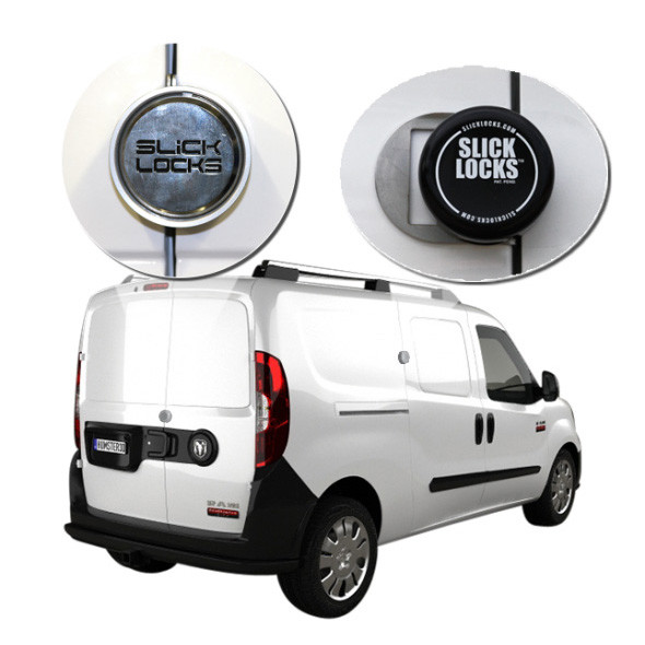 Slick Locks Promaster City Complete Turn Key Kit with blade bracket lock, white van accessory.