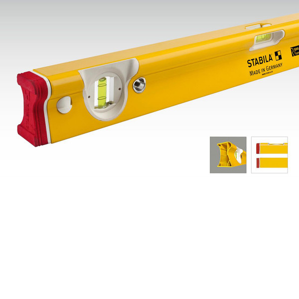 Stabila 410XX R300 R-Beam Level, sturdy frame, yellow and red color, Stabila brand.