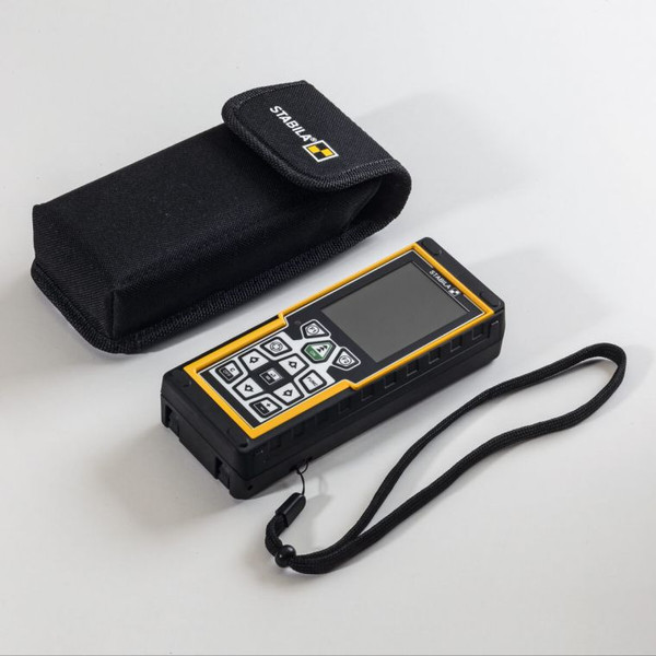 Stabila #6520 LD 520 precision measuring instrument, black and yellow, 660ft video laser distance measurer.