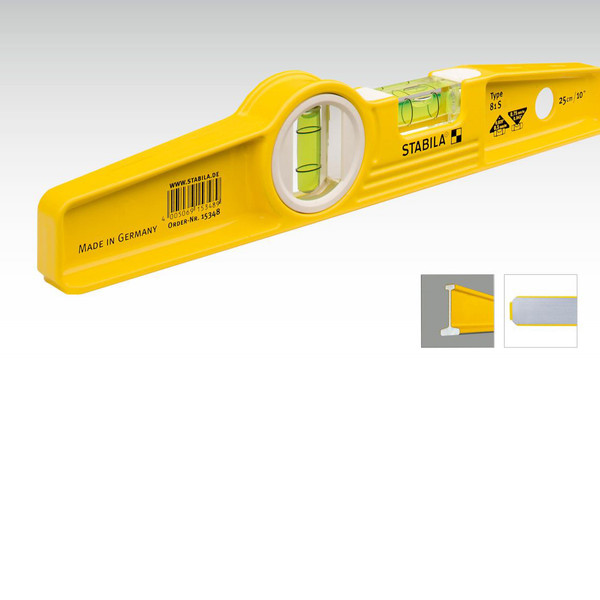 Stabila #25010 Type 81S die-cast measuring torpedo level, yellow color.
