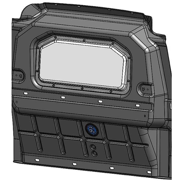 Adrian Driver Comfort Partition with window for RAM ProMaster City, black composite material.