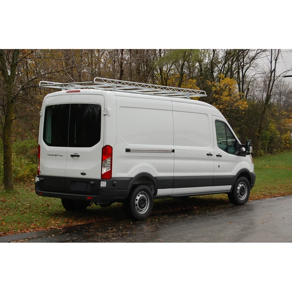 Topper #458144 12ft transit rack for 2015+ Ford Transit Van with 148in WB and roof rails.